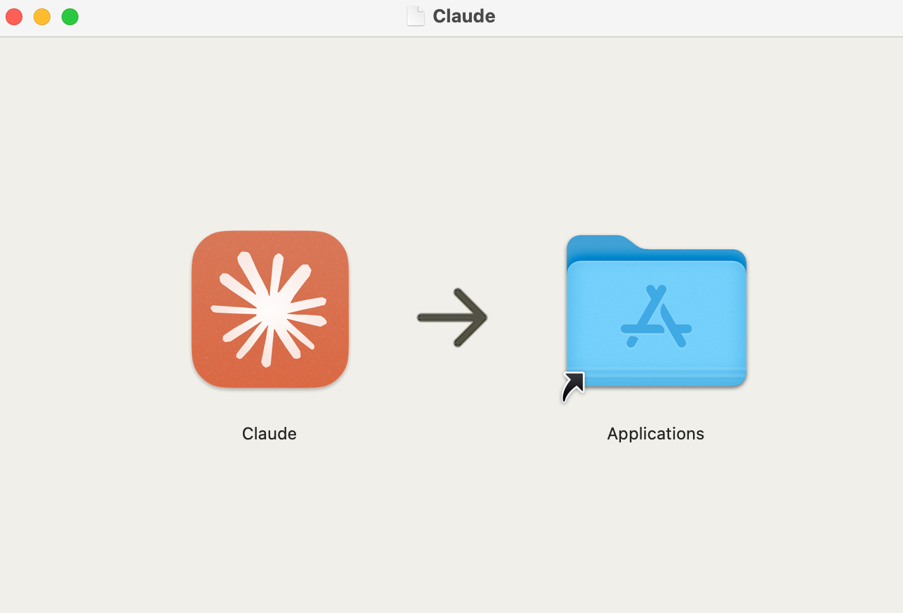 Claude DMG installer - drag to Applications